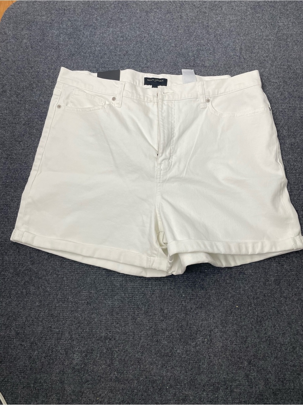 Banana Republic Women’s White Denim Shorts - Classic High-Rise Style Size 34/18